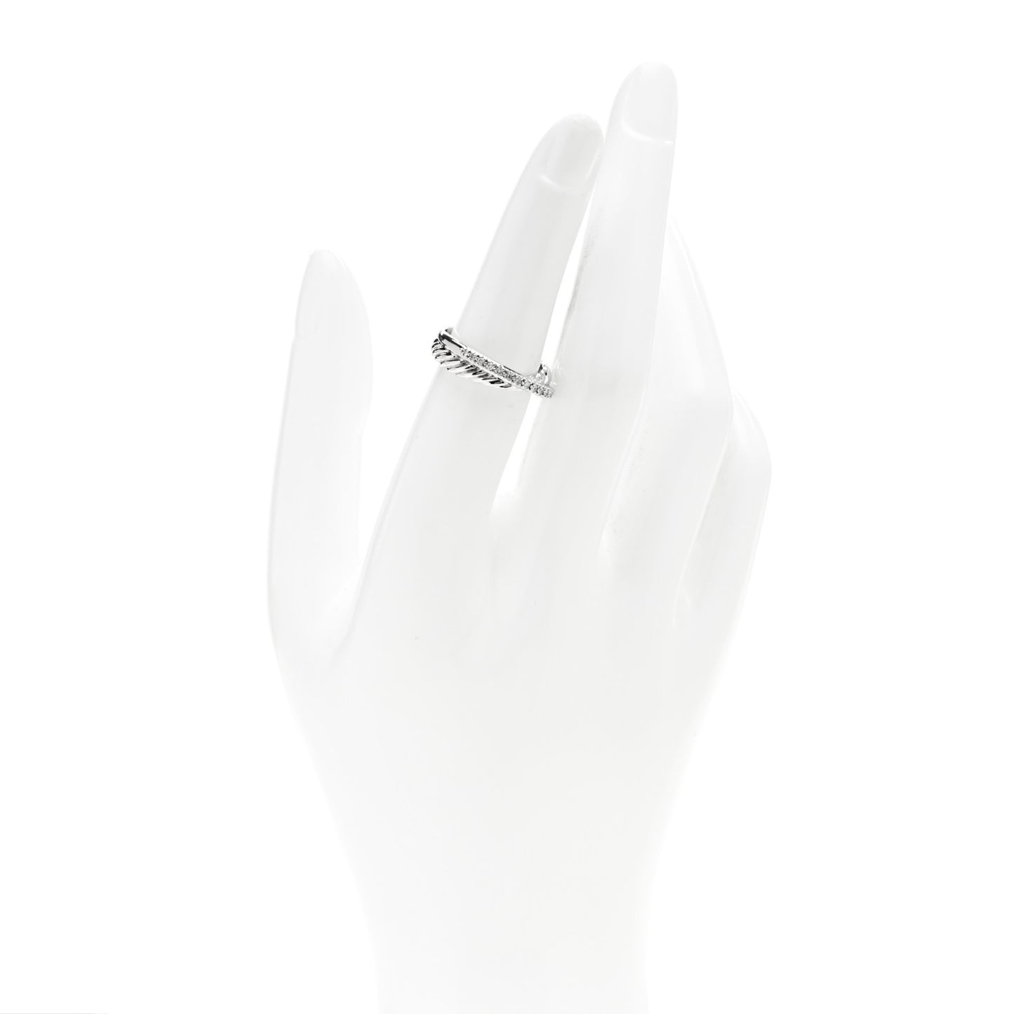 Sterling Silver Diamond 5mm Crossover Ring 52 6
