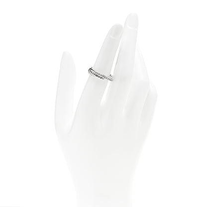 David Yurman Sterling Silver Diamond 5mm Crossover Ring 52 6 2 of 5