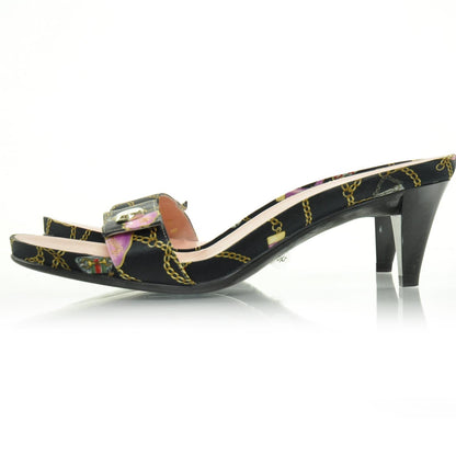 Gucci Satin Charmy Charm Print Heels 8.5 2 of 9