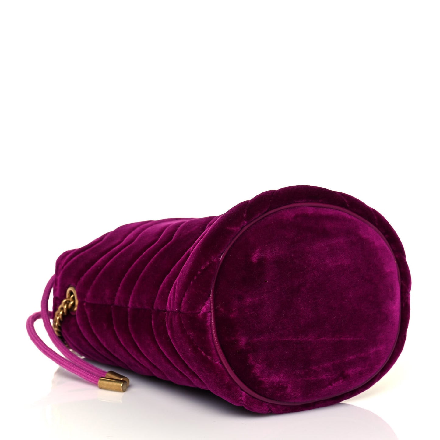Velvet Matelasse Mini GG Marmont 2.0 Bucket Bag Fuchsia Violet Cyclamen