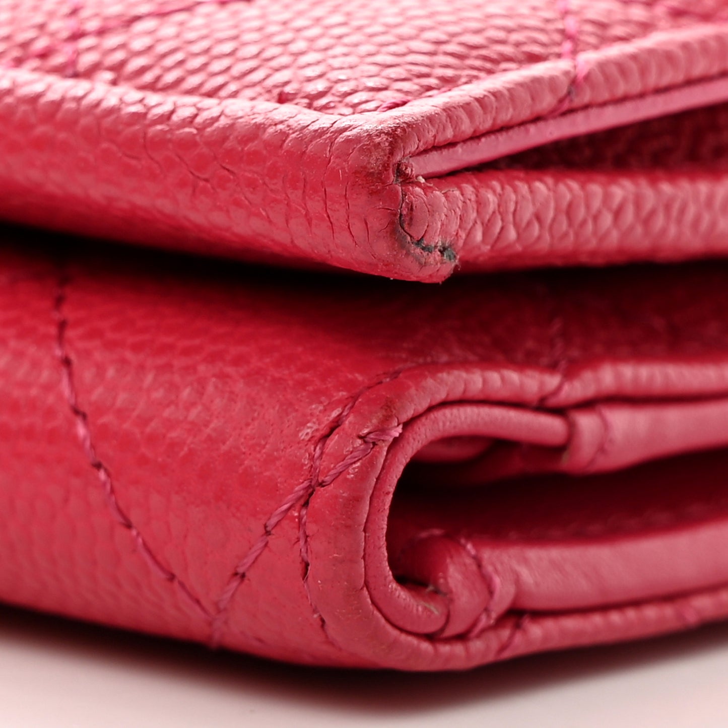 Caviar Quilted Double Flap Wallet Pink