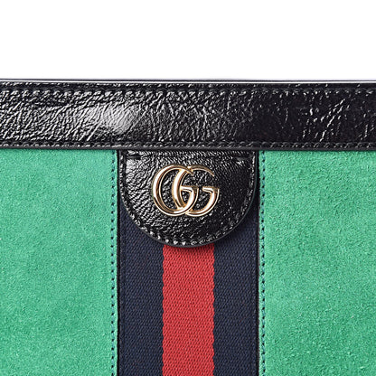 Gucci Suede Patent Web Medium Ophidia Chain Shoulder Bag New Shamarock Black 10 of 10