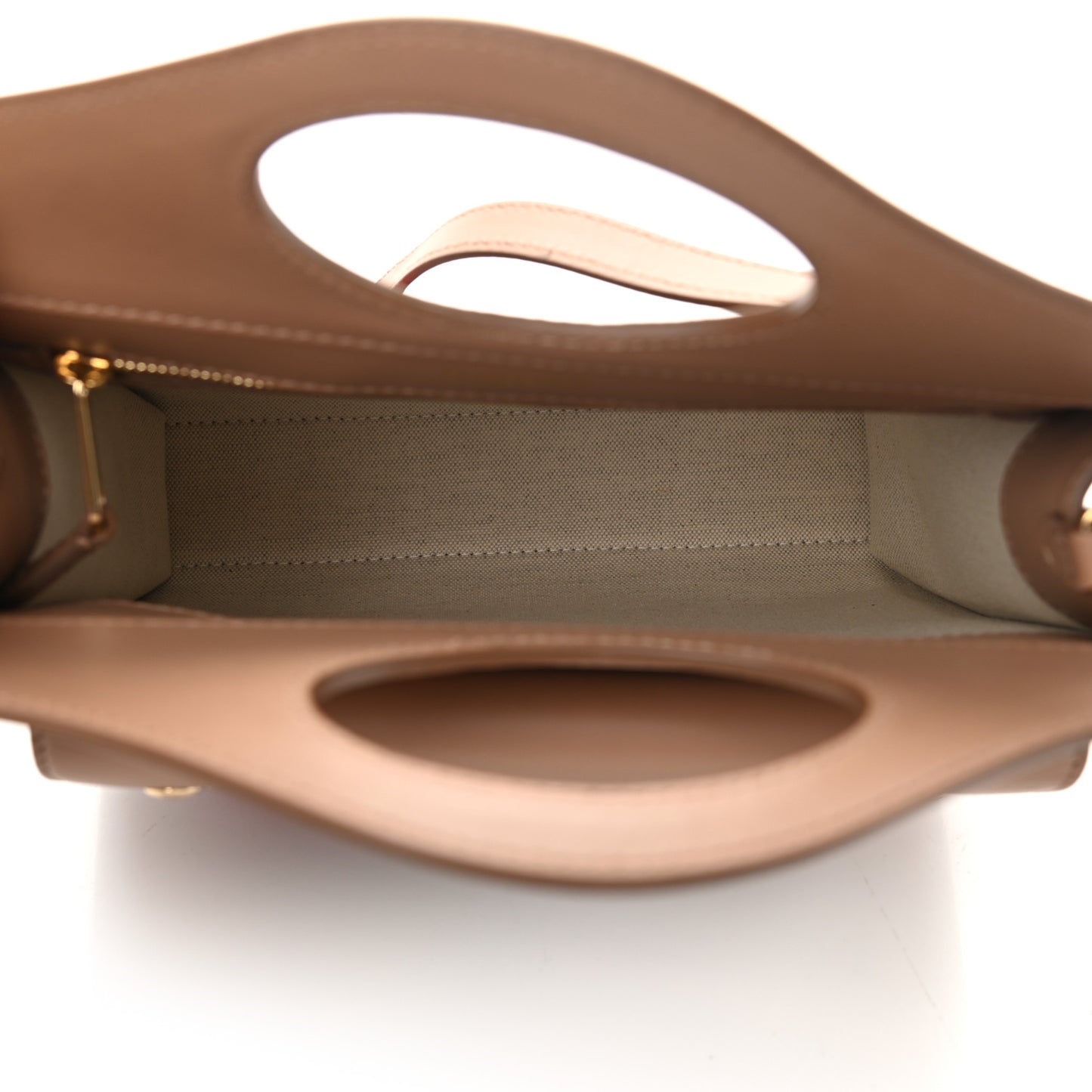 Smooth Calfskin Striped Mini Pocket Bag Camel