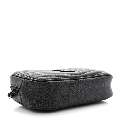 Saint Laurent Grain De Poudre Matelasse Monochrome Monogram Mini Lou Camera Bag Black 4 of 10