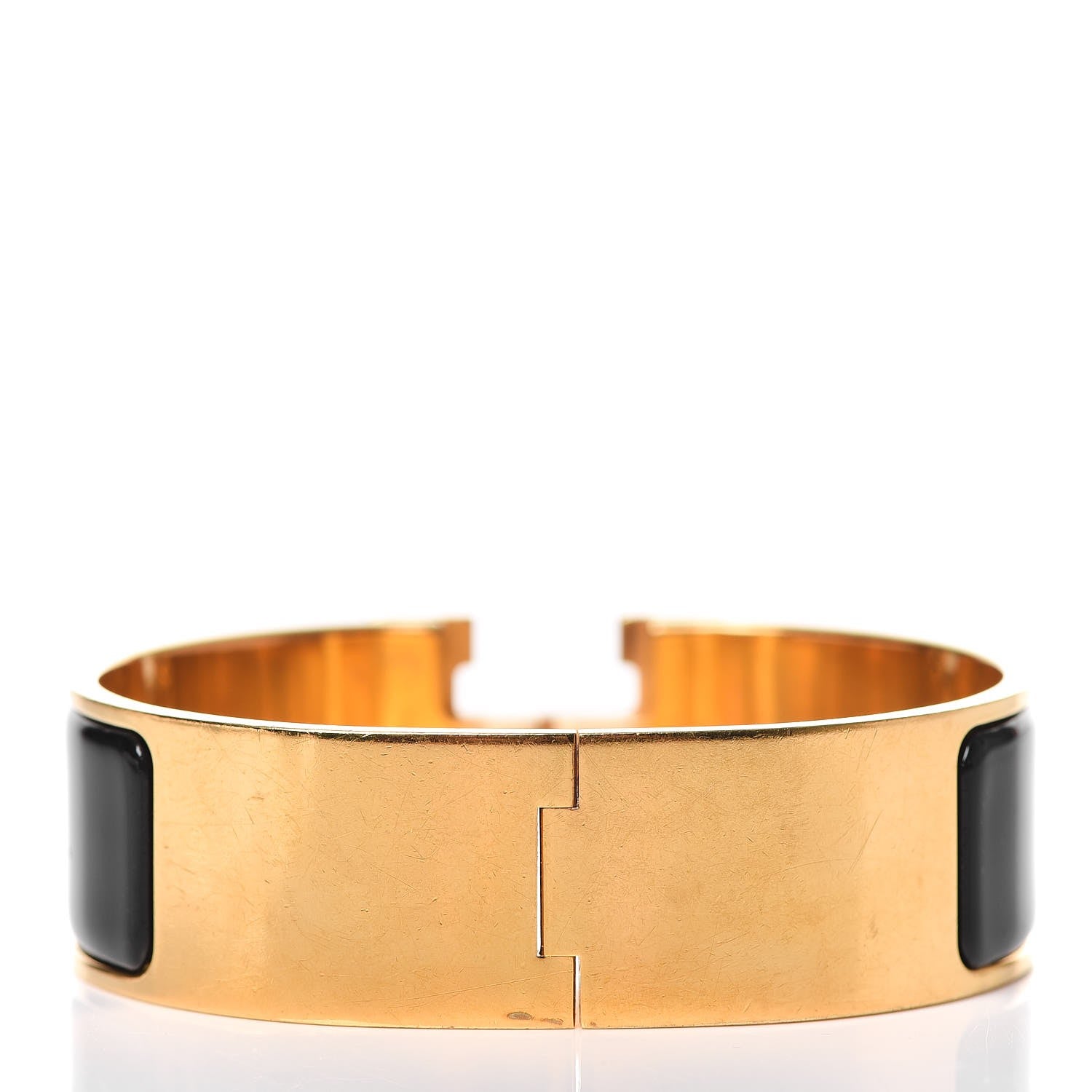 Hermes Enamel Wide Clic Clac H Bracelet GM Black 3 of 5