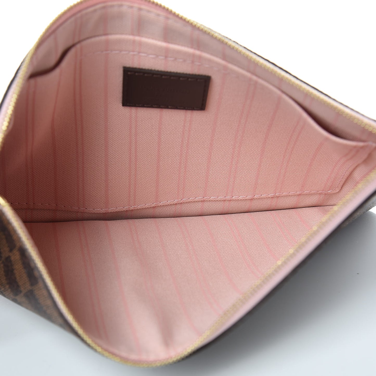 Damier Ebene Neverfull MM GM Pochette Rose Ballerine