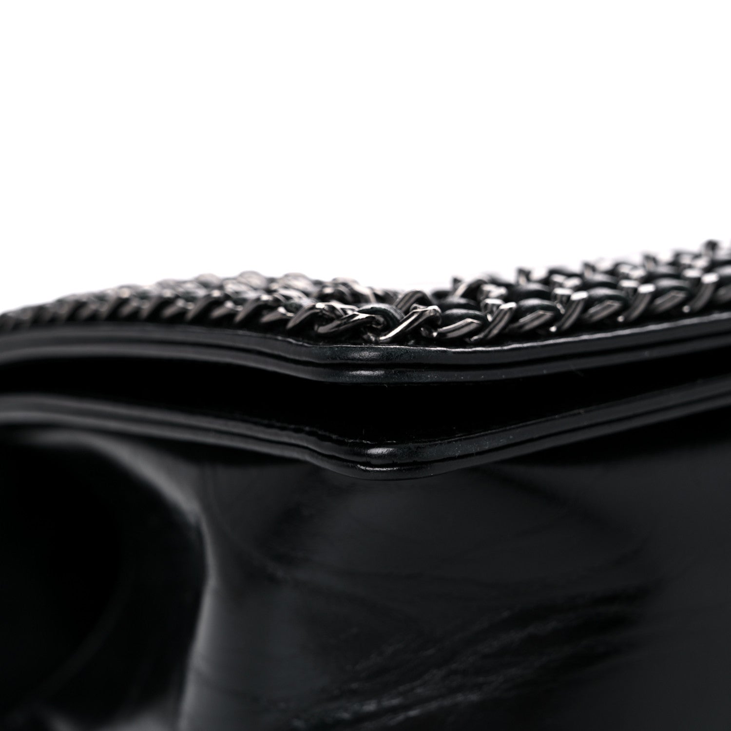 Chanel Glazed Calfskin Quilted Medium Boy Chained Flap Black 8 of 18