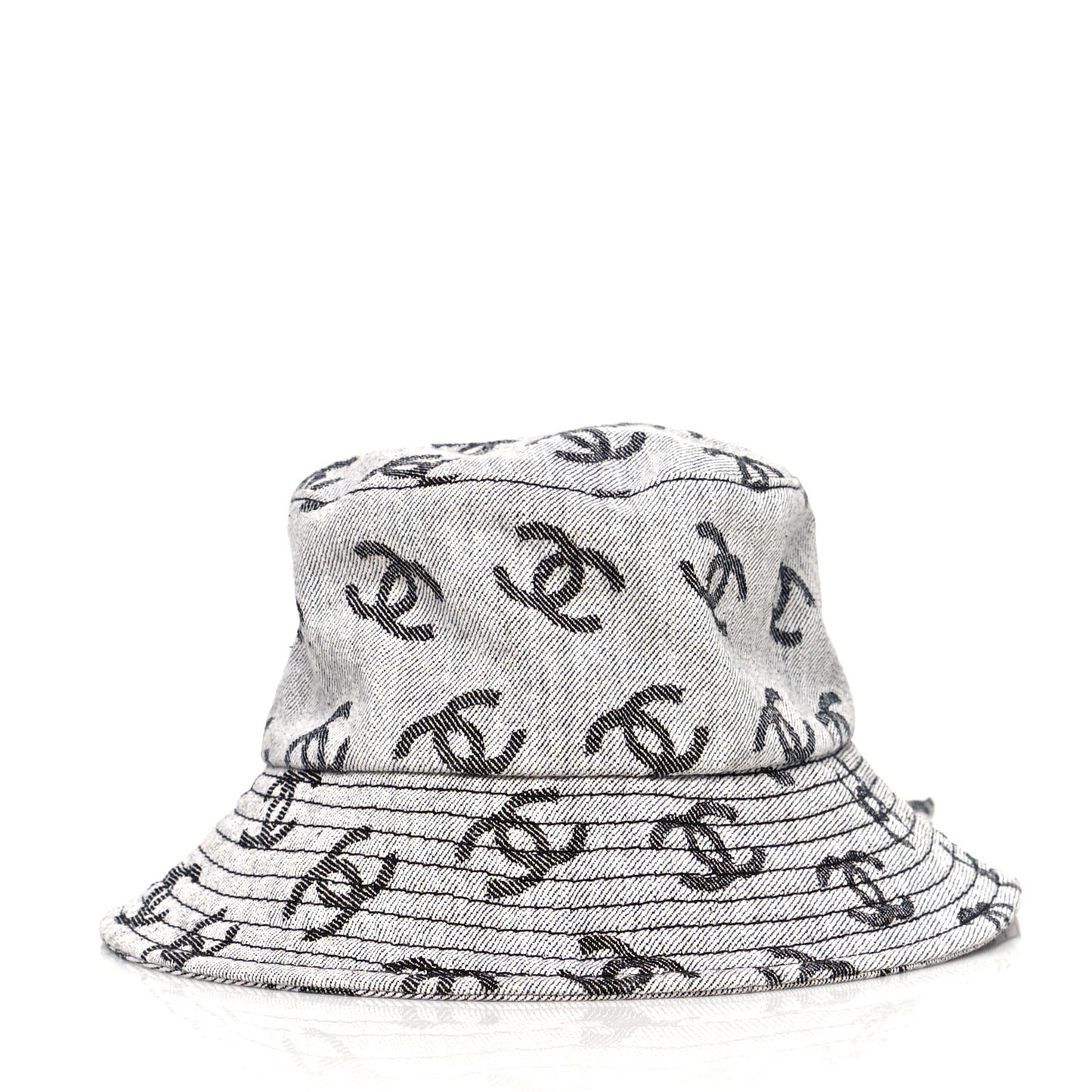 Denim CC Bucket Hat M White Black