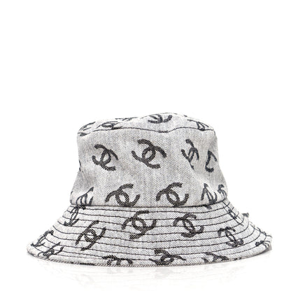 Chanel Denim CC Bucket Hat M White Black 2 of 8