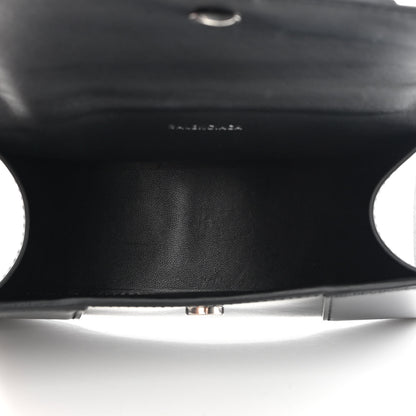 Balenciaga Shiny Box Calfskin Hourglass Top Handle Bag XS Black 5 of 14