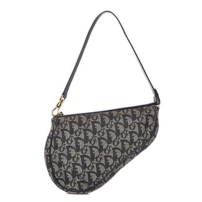 Christian Dior Monogram Mini Saddle Pochette Navy 1 of 9
