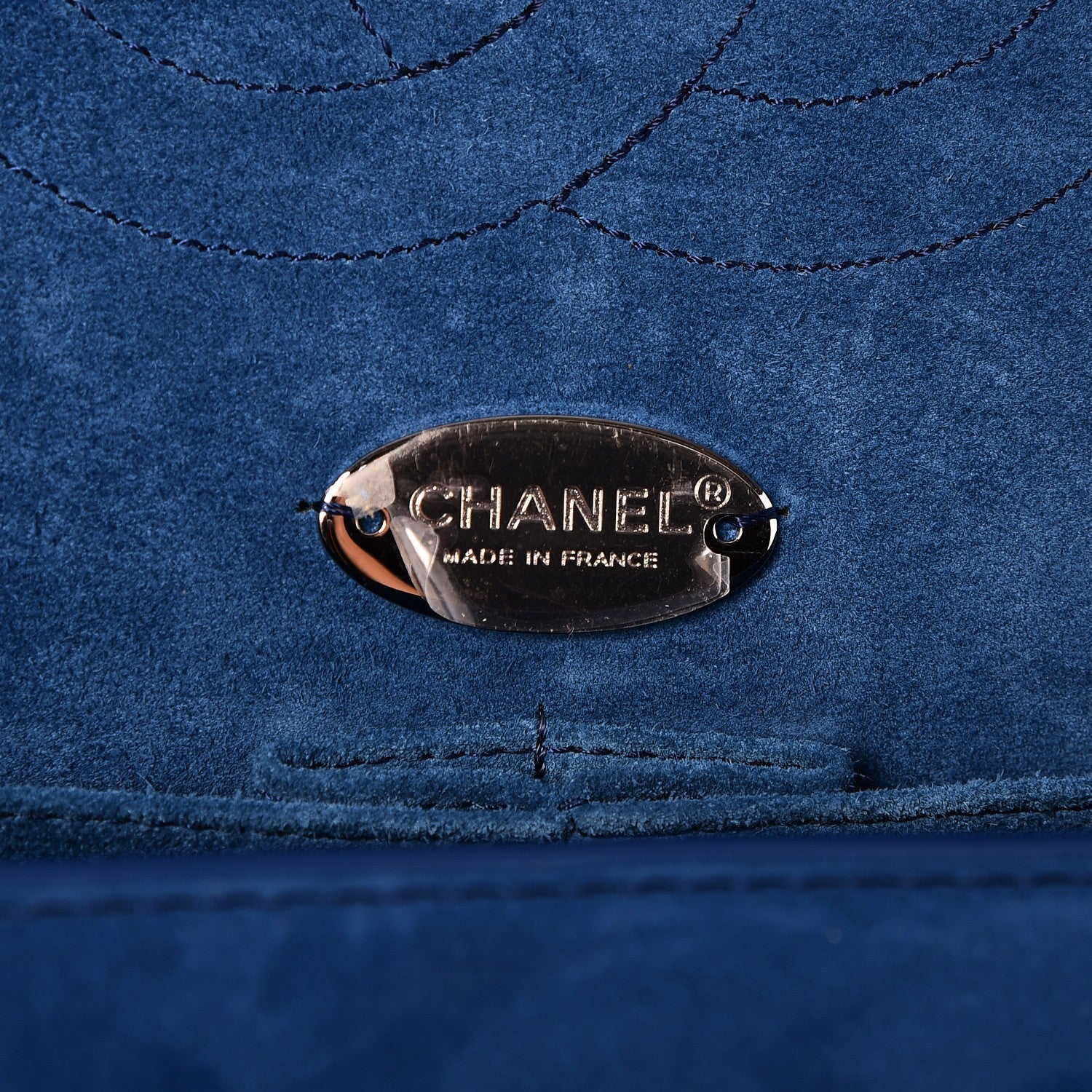 Chanel Nubuck Quilted Jumbo Double Flap Blue 7 of 8