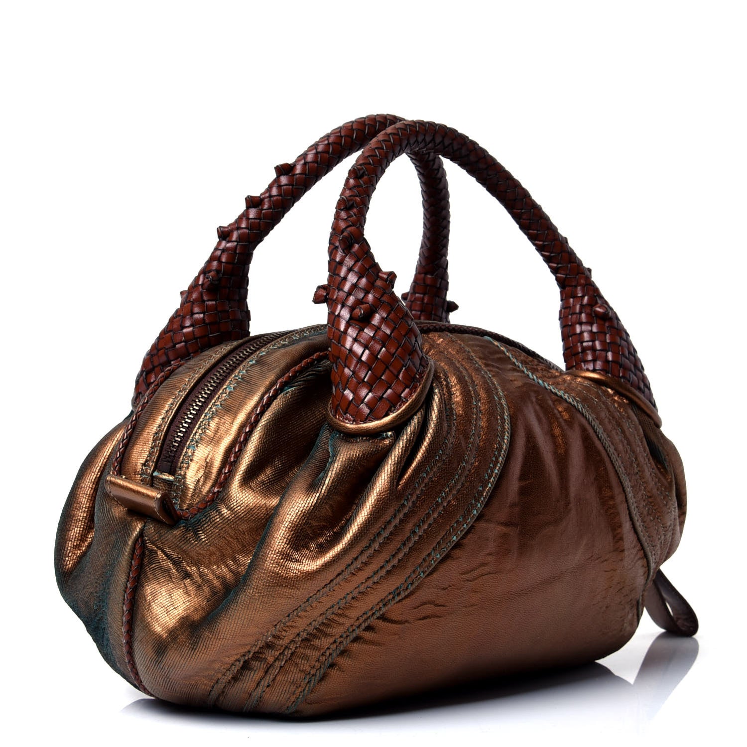 Fendi Nappa Fortuny Hologram Spy Bowler Tobacco Oro Ambrato 2 of 4