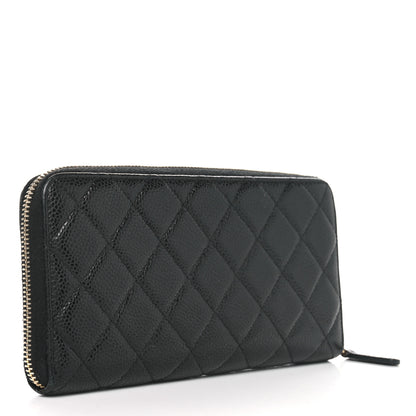 Chanel Caviar Quilted Large Gusset Zip Around Wallet Black 3 of 15
