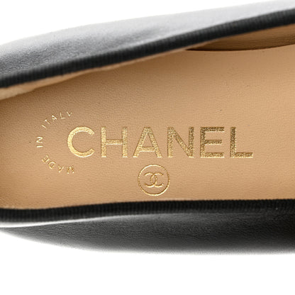 Chanel Lambskin Patent Cap Toe Ballerina Flats 41 Black 7 of 9