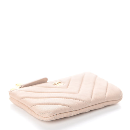 Chanel Caviar Chevron Quilted Small Ancient Greek Charms Cosmetic Case Light Pink 4 of 8