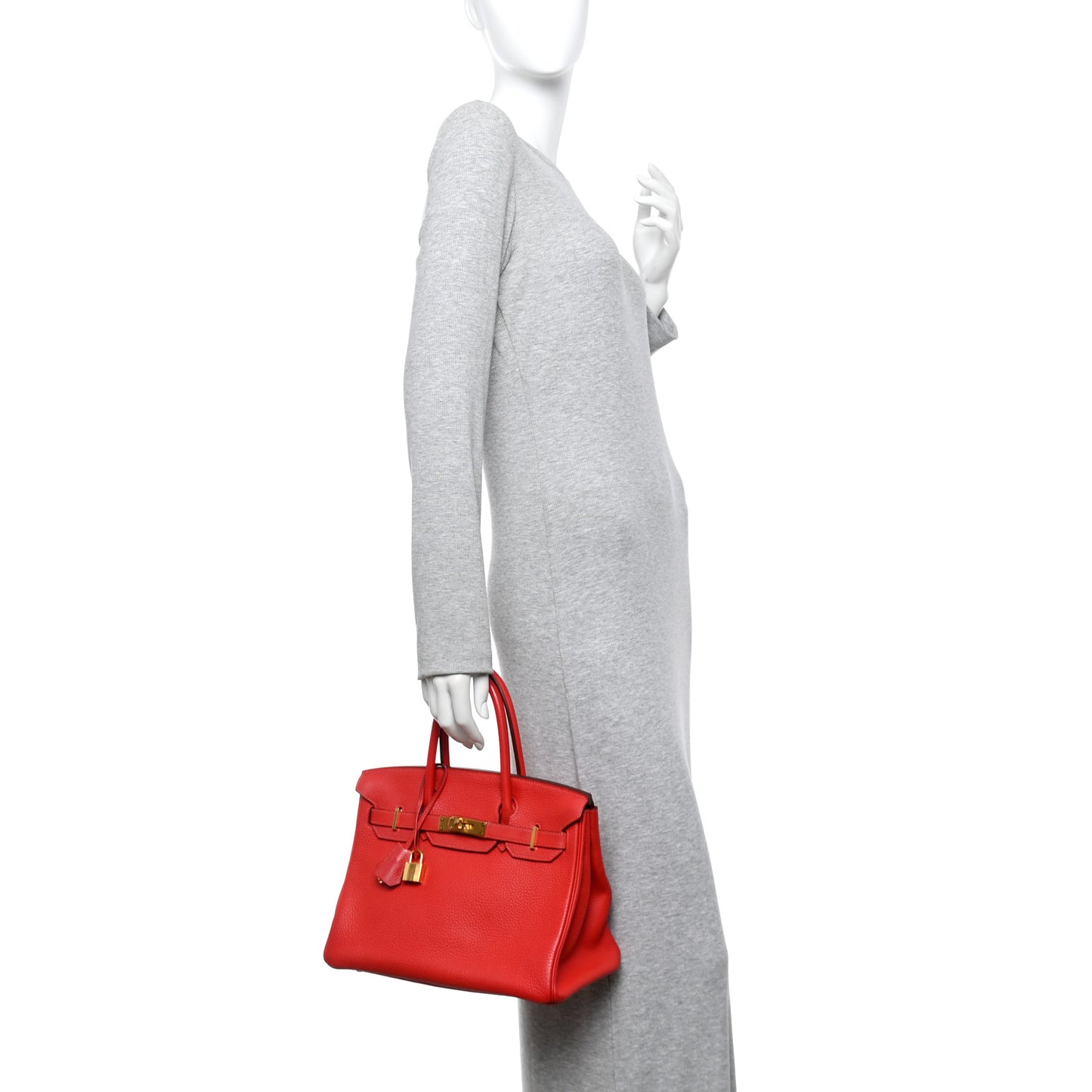 Taurillon Clemence Birkin 30 Rouge Tomate