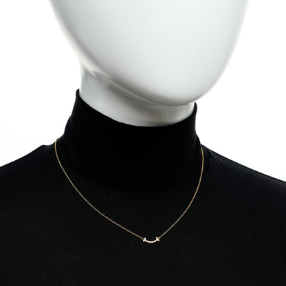 Tiffany 18K Yellow Gold Diamond Mini T Smile Pendant Necklace 2 of 5