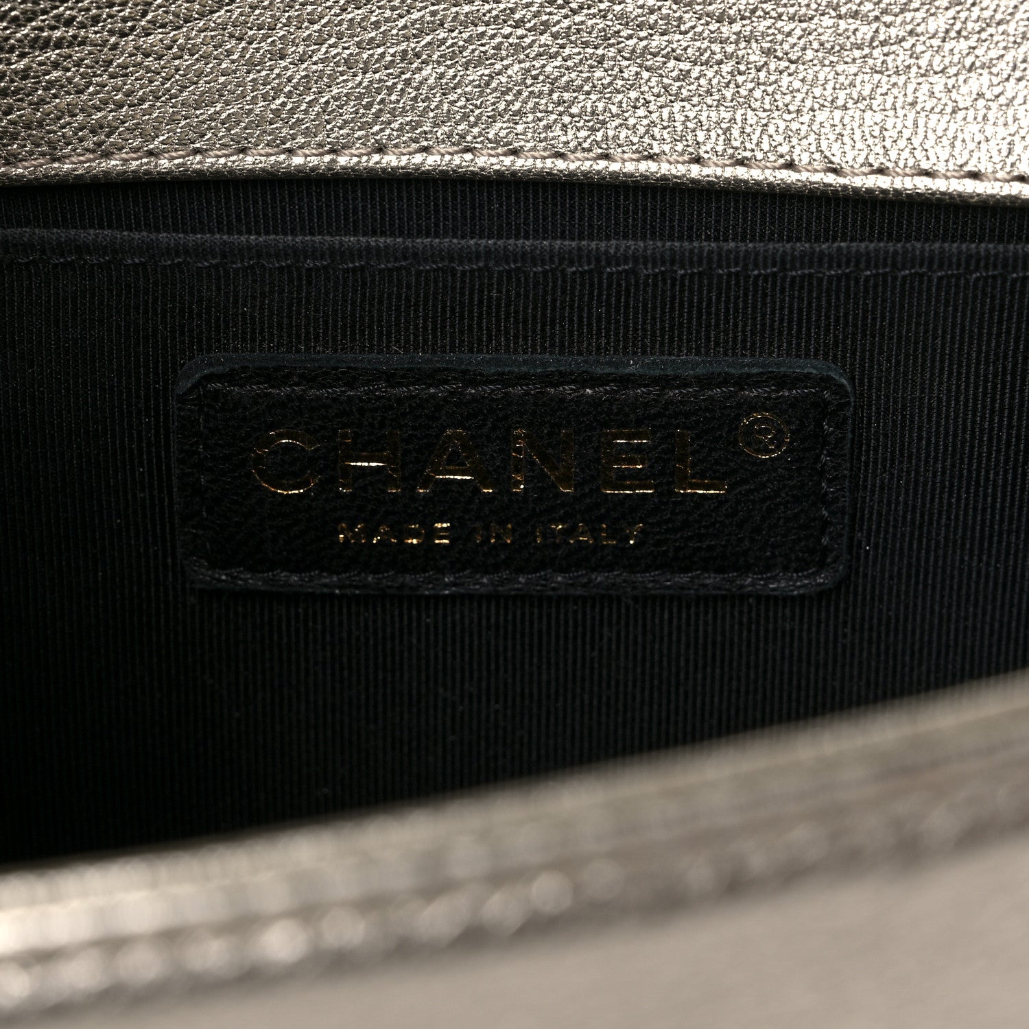 Chanel Metallic Goatskin Calfskin Small Boy Flap Gold Black 6 of 10