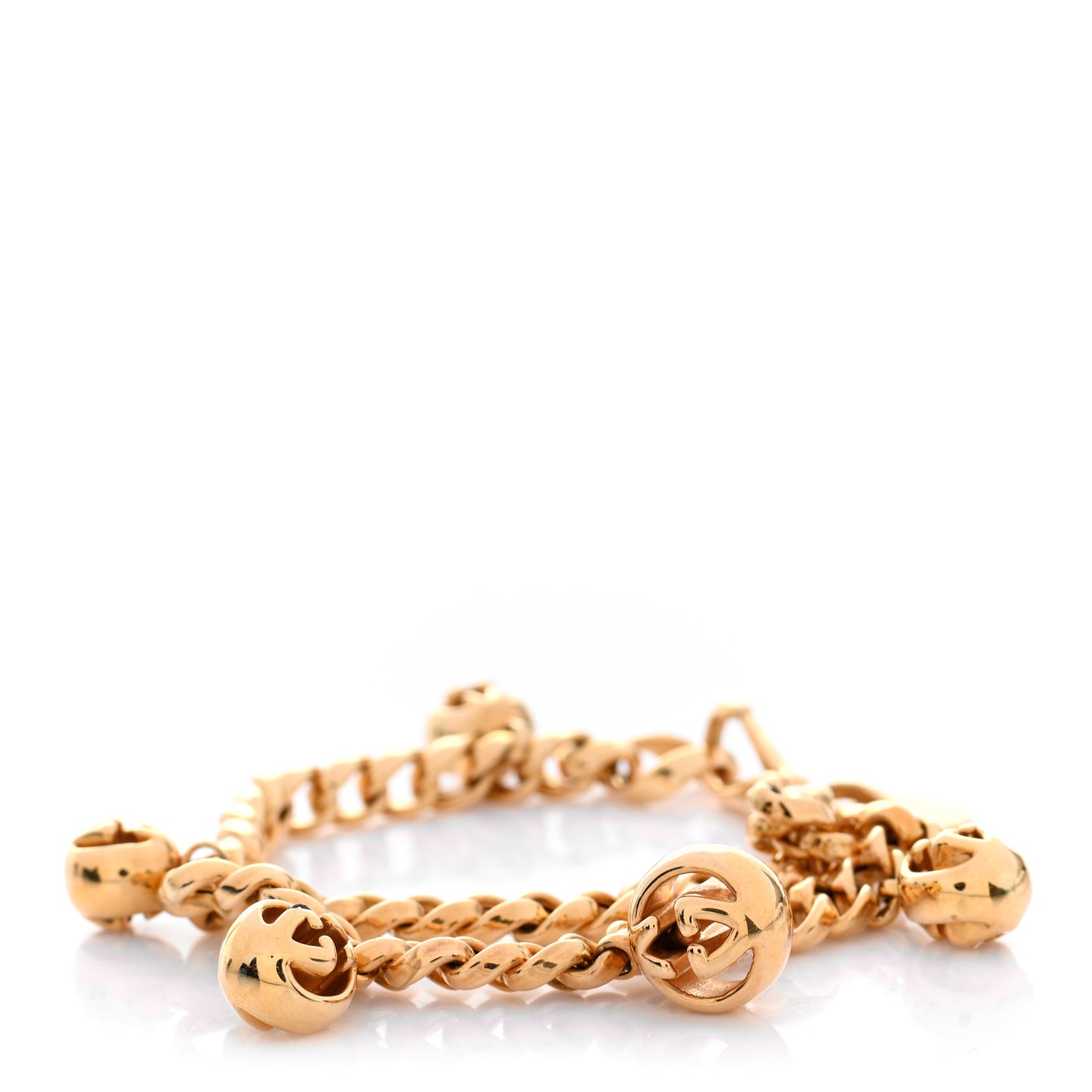 Metal GG Logo Charm Bracelet Gold