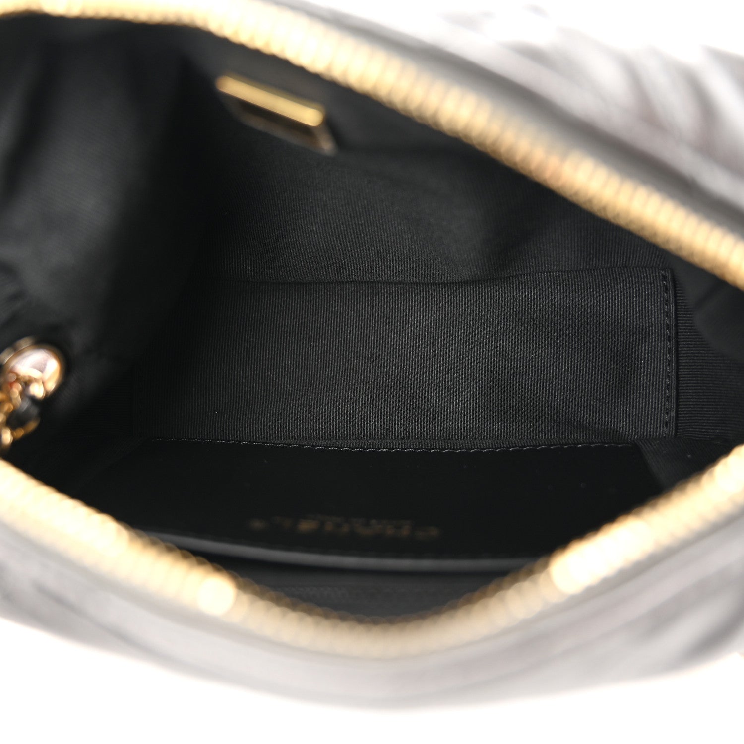 Chanel Metallic Calfskin Pearl Quilted CC Mini Camera Case Ruthenium 5 of 11