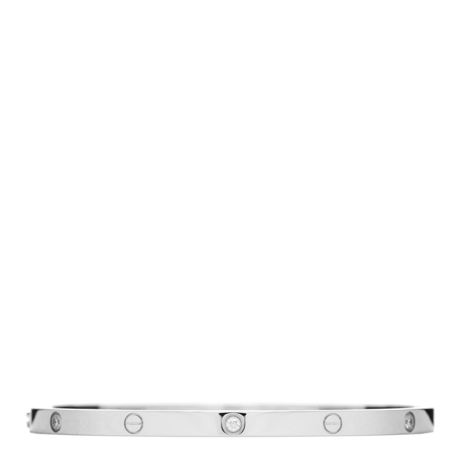 Cartier 18K White Gold 6 Diamond Small LOVE Bracelet 16 1 of 3
