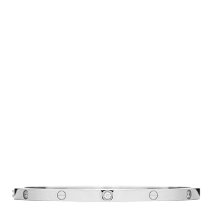 Cartier 18K White Gold 6 Diamond Small LOVE Bracelet 16 1 of 3