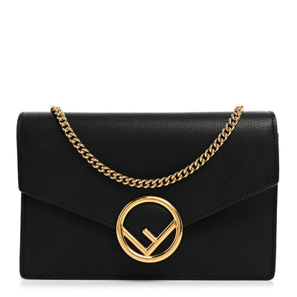 Fendi Vitello Cruise F is Fendi Medium Envelope Wallet on Chain Black 1 of 10