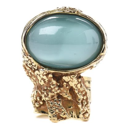 Saint Laurent Glass Cabochon Arty Ovale Ring 6 Turquoise 1 of 3