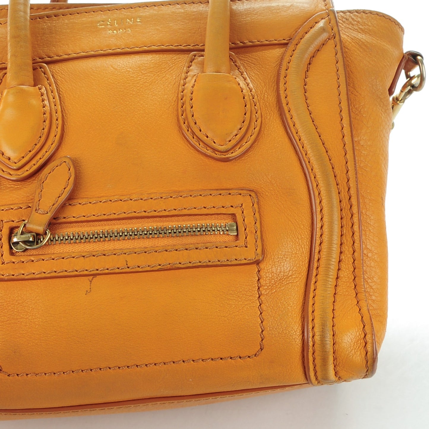 Smooth Calfskin Nano Luggage Dark Yellow