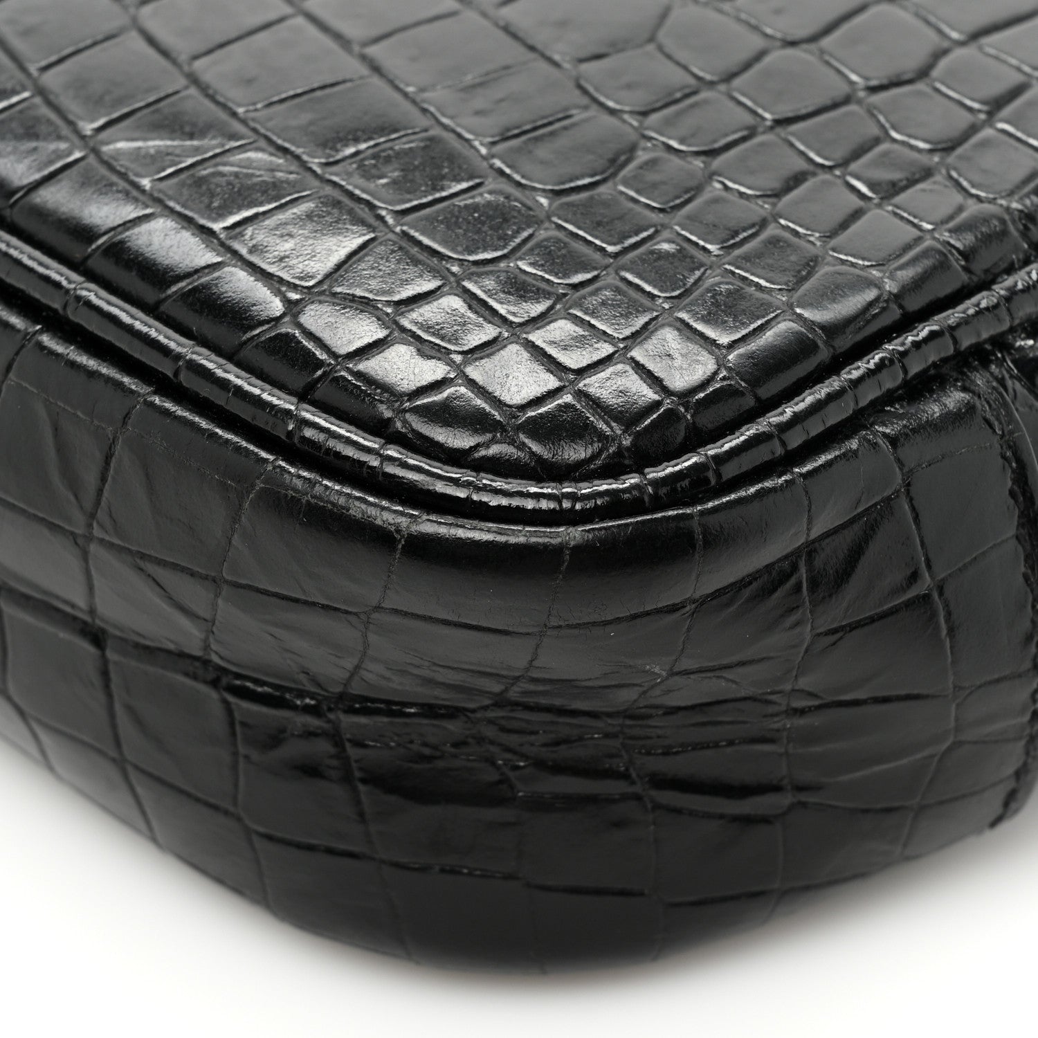 Saint Laurent Calfskin Crocodile Embossed Monogram Mini Lou Camera Bag Black 12 of 12