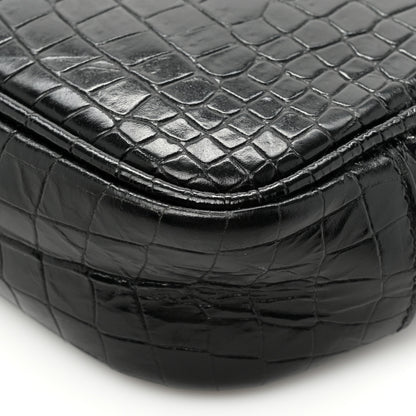 Saint Laurent Calfskin Crocodile Embossed Monogram Mini Lou Camera Bag Black 12 of 12