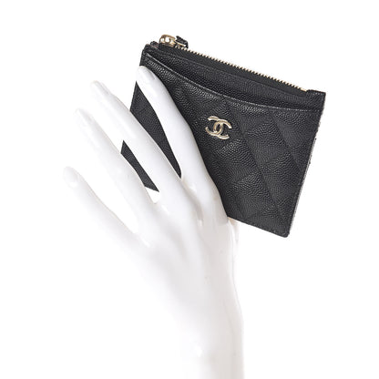 Chanel Caviar Quilted CC Zip Card Holder Black 2 of 9