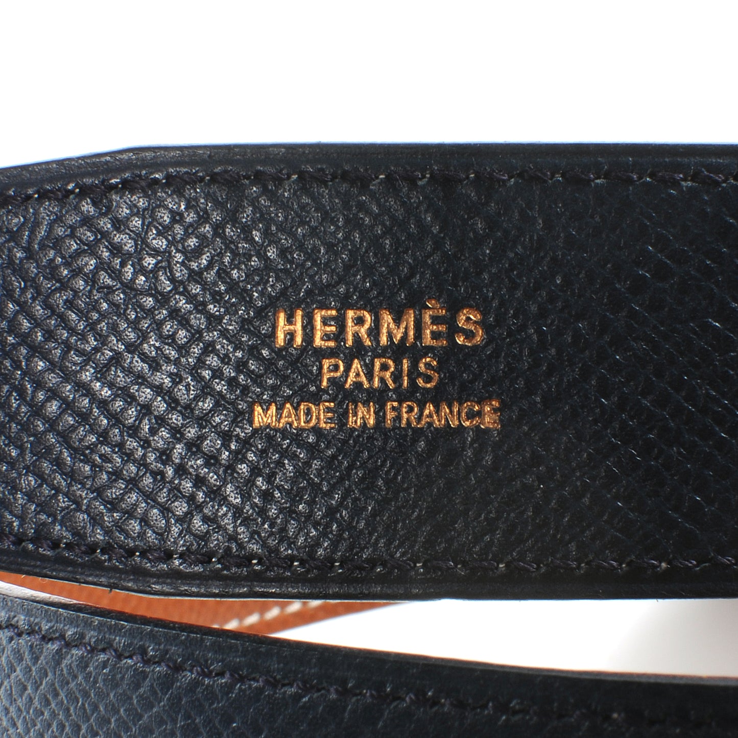 Courchevel Reversible Constance 32mm H Belt Gold Bleu Marine 60