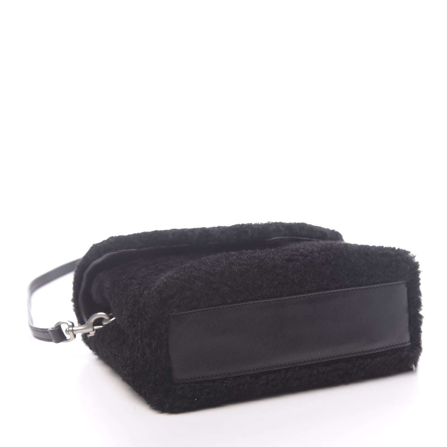 Saint Laurent Shearling Toy Loulou Shoulder Bag Black 4 of 9