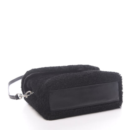Saint Laurent Shearling Toy Loulou Shoulder Bag Black 4 of 9