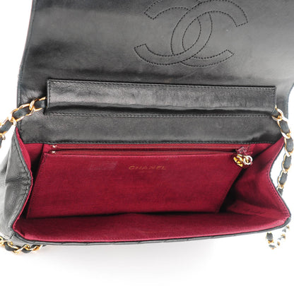 Chanel Lambskin Diagonal Quilted Small Single Flap Black 5 of 7