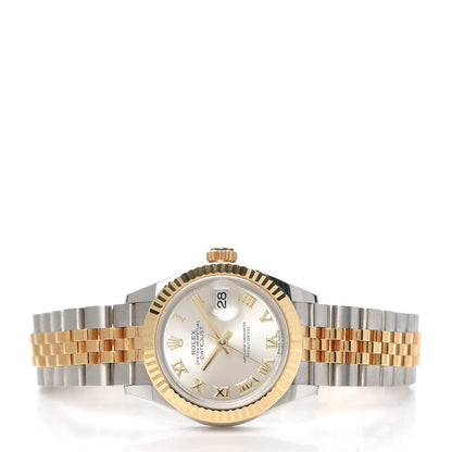 Rolex Stainless Steel 18K Yellow Gold 28mm Oyster Perpetual Datejust Watch Silver Roman 279173 2 of 4
