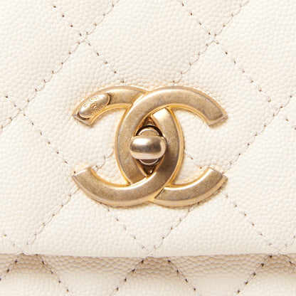 Chanel Caviar Lizard Quilted Small Coco Handle Flap Ivory 9 of 9