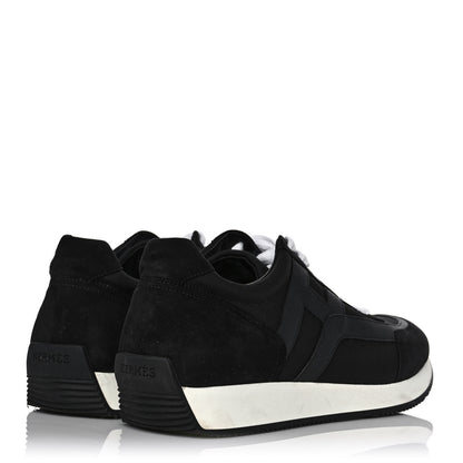 Hermes Suede Epsom Womens Chris Sneakers 40.5 Black 4 of 8