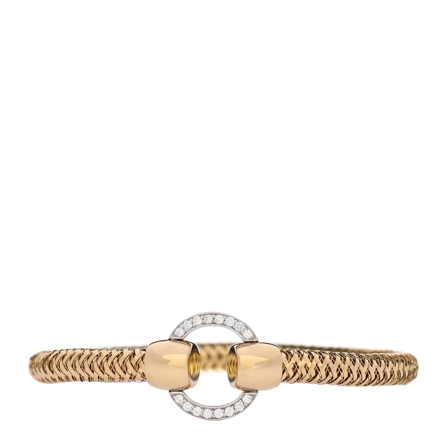 18K Yellow White Gold Diamond Primavera Bangle Bracelet