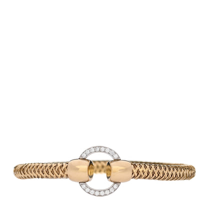 Roberto Coin 18K Yellow White Gold Diamond Primavera Bangle Bracelet 1 of 3