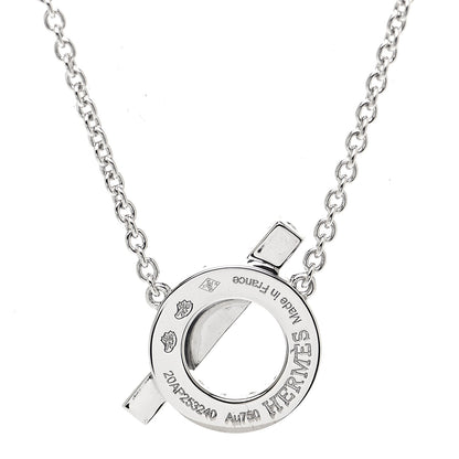 Hermes 18K White Gold Diamond Finesse Pendant Necklace 4 of 5