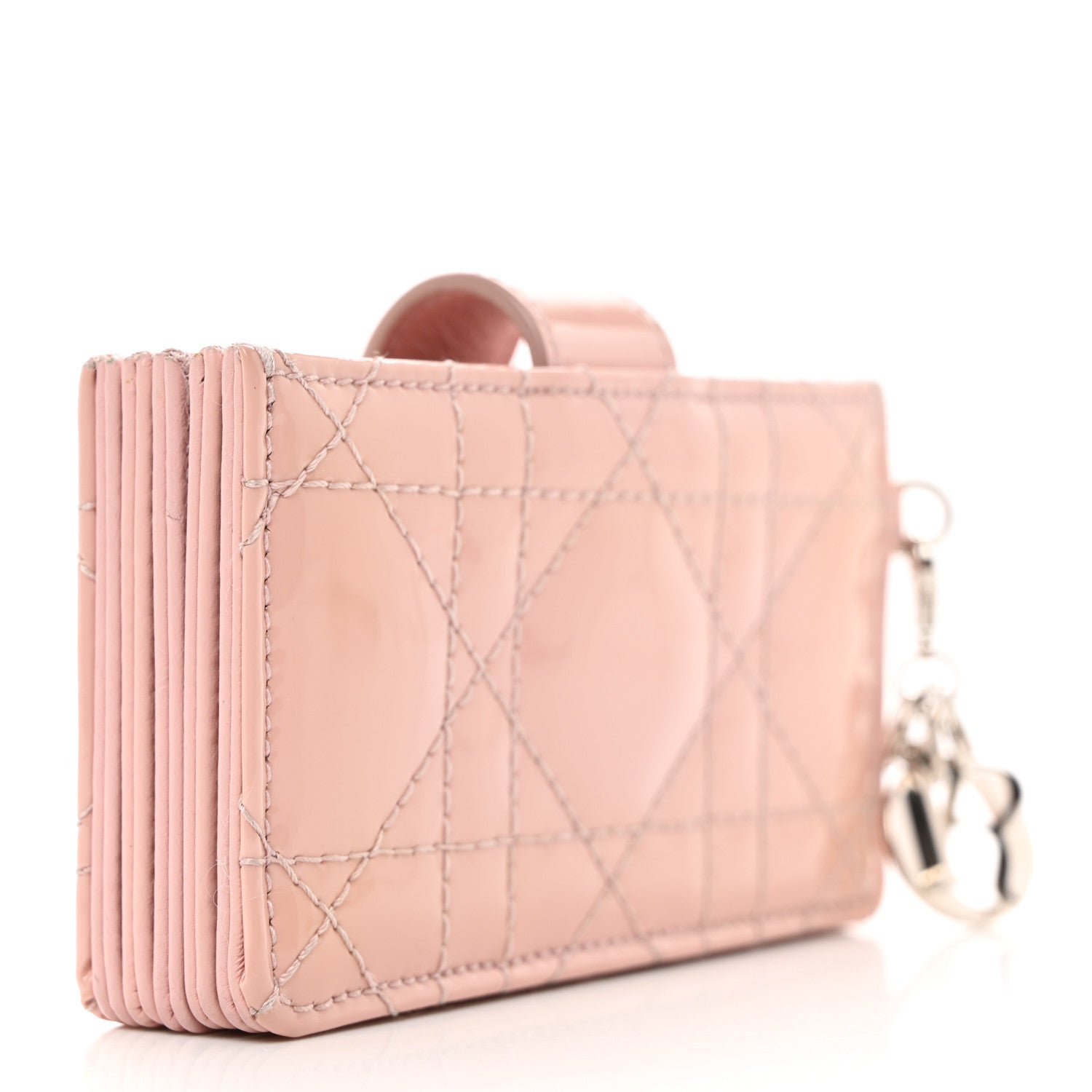Christian Dior CHRISTIAN DIOR Patent Cannage Lady Dior 5-Gusset Card Holder Pink 3 of 8