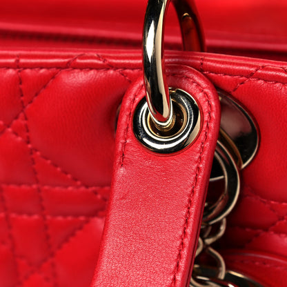 Christian Dior Lambskin Cannage Medium Lady Dior Red 16 of 22