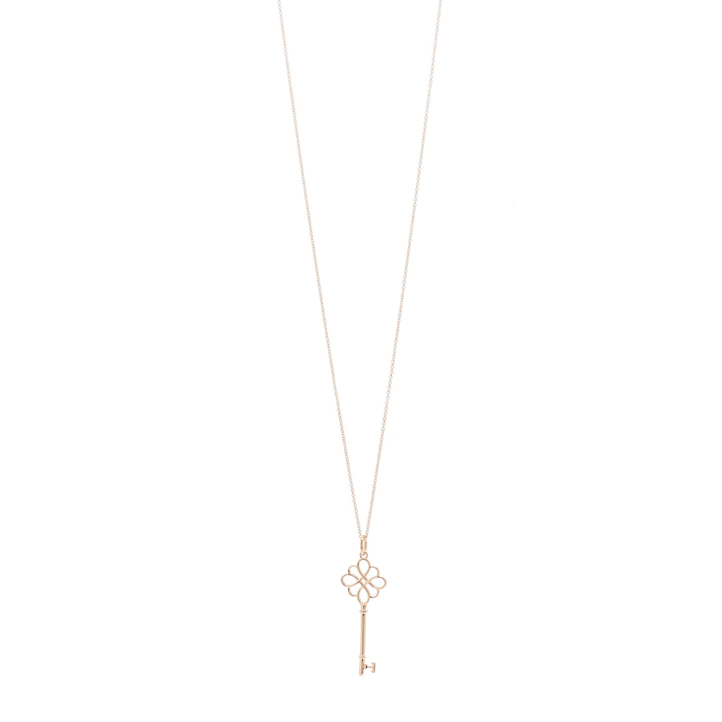 18K Rose Gold Knot Key Pendant Necklace