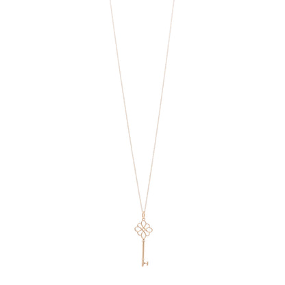 Tiffany 18K Rose Gold Knot Key Pendant Necklace 1 of 5