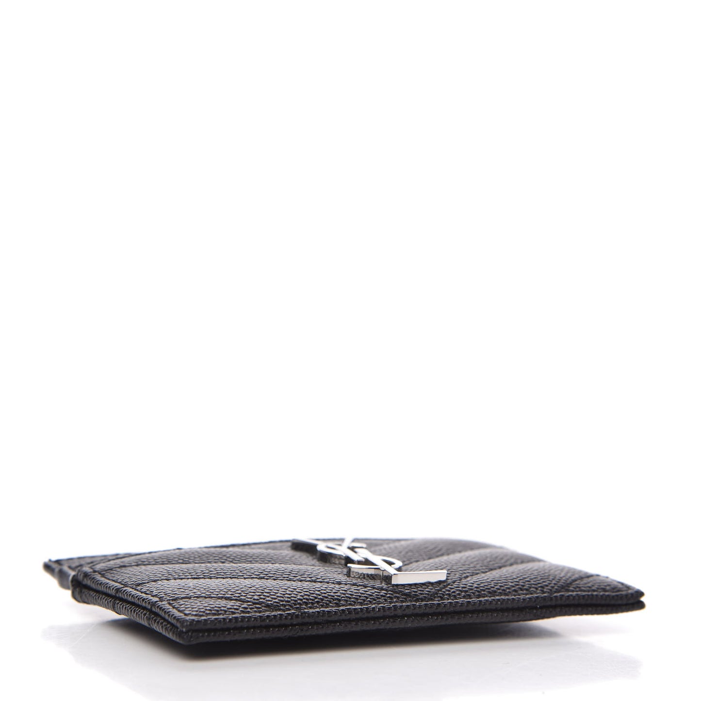 Grain De Poudre Matelasse Chevron Monogram Credit Card Case Black