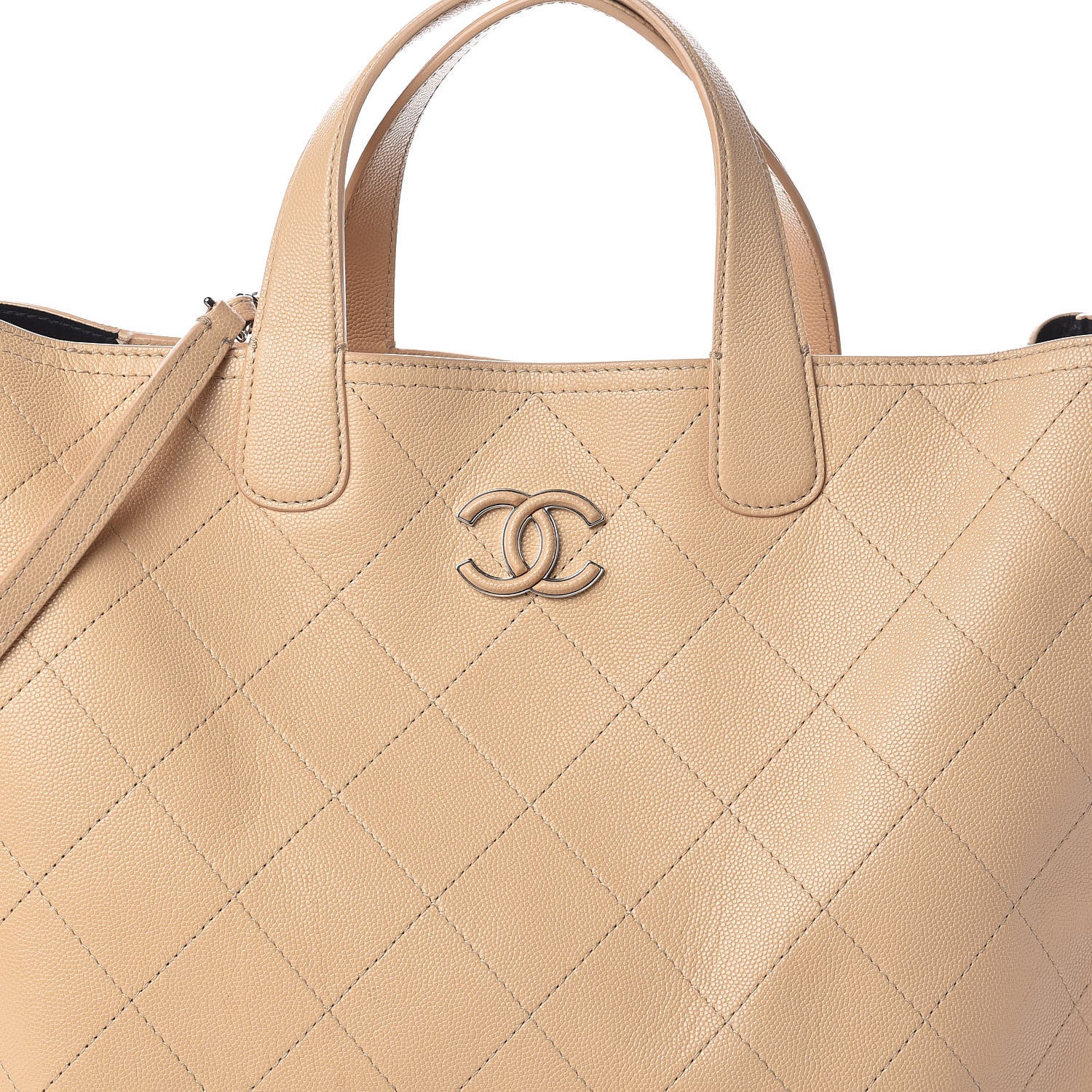 Chanel Caviar Stitched Large Shopping Tote Beige 8 of 12
