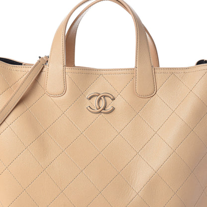 Chanel Caviar Stitched Large Shopping Tote Beige 8 of 12